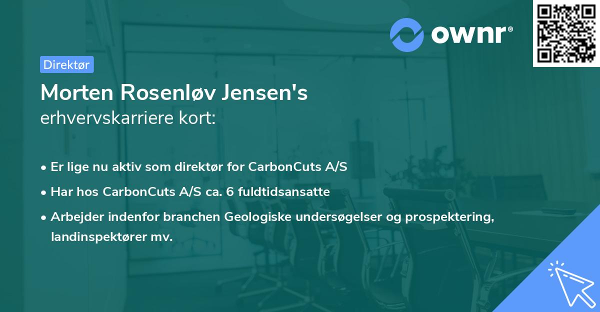 Morten Rosenløv Jensen's erhvervskarriere kort