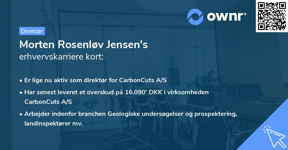 Morten Rosenløv Jensen's erhvervskarriere kort