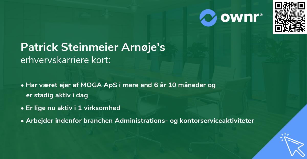 Patrick Steinmeier Arnøje's erhvervskarriere kort