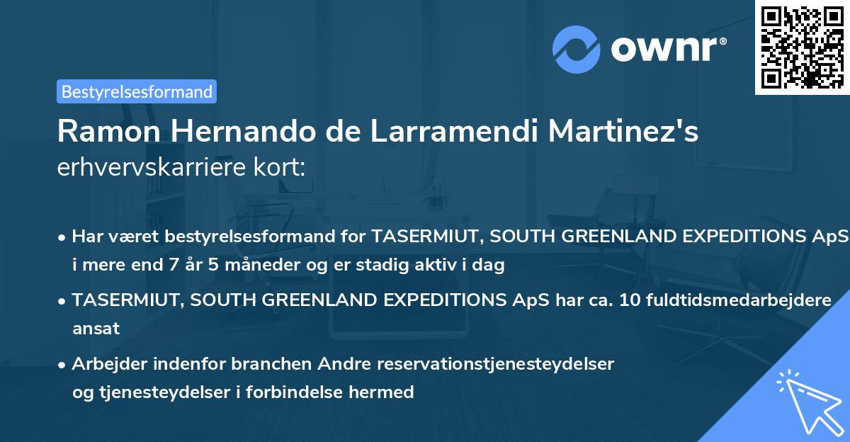 Ramon Hernando de Larramendi Martinez's erhvervskarriere kort