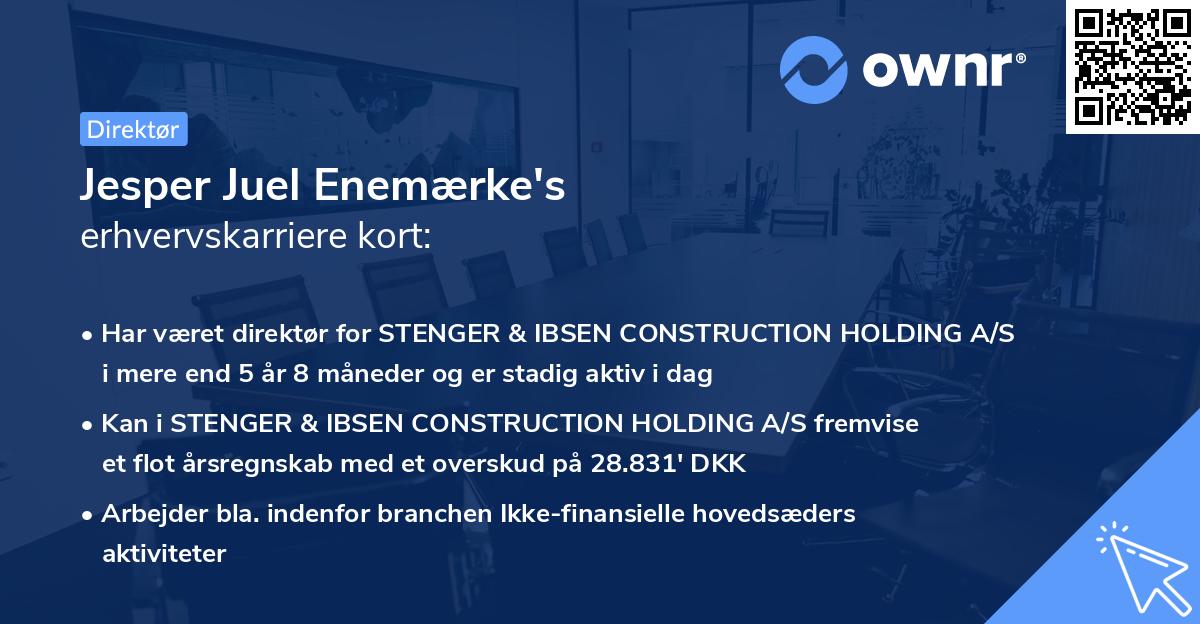 Jesper Juel Enemærke's erhvervskarriere kort