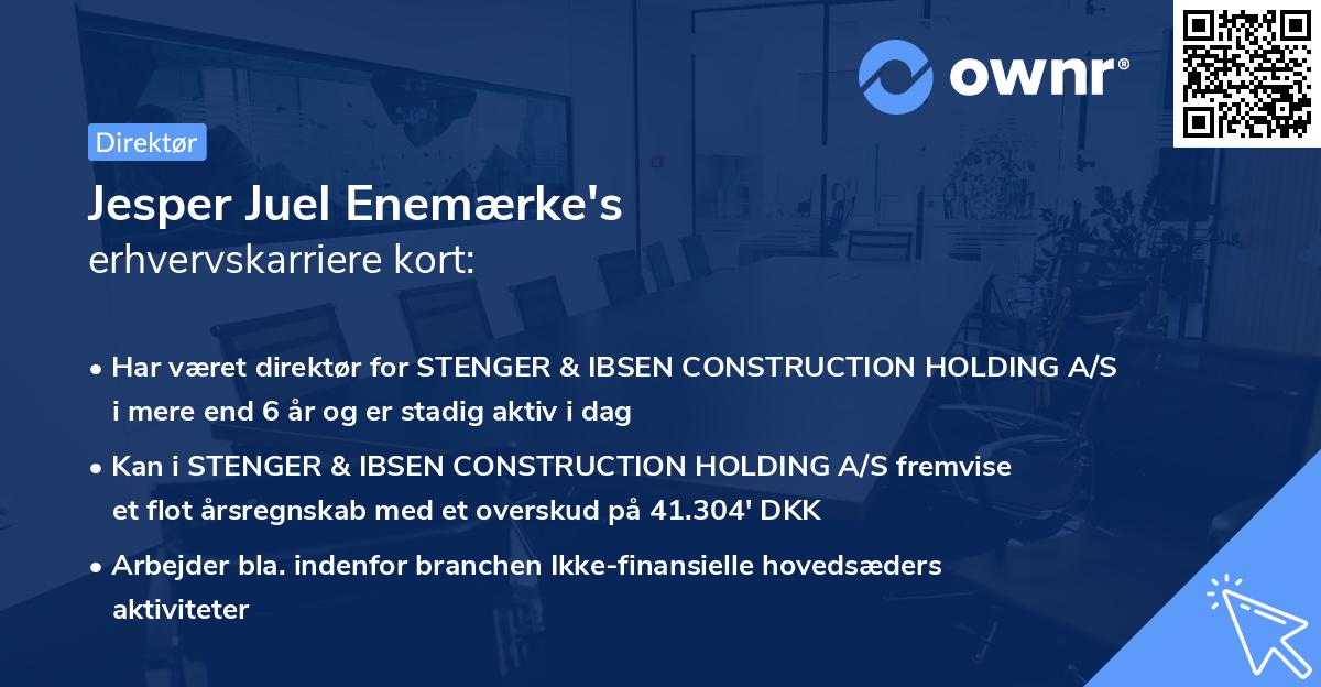 Jesper Juel Enemærke's erhvervskarriere kort