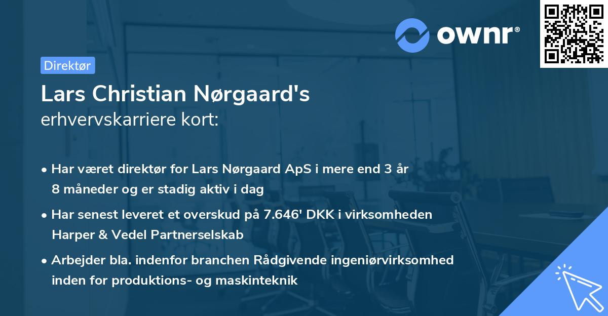 Lars Christian Nørgaard's erhvervskarriere kort