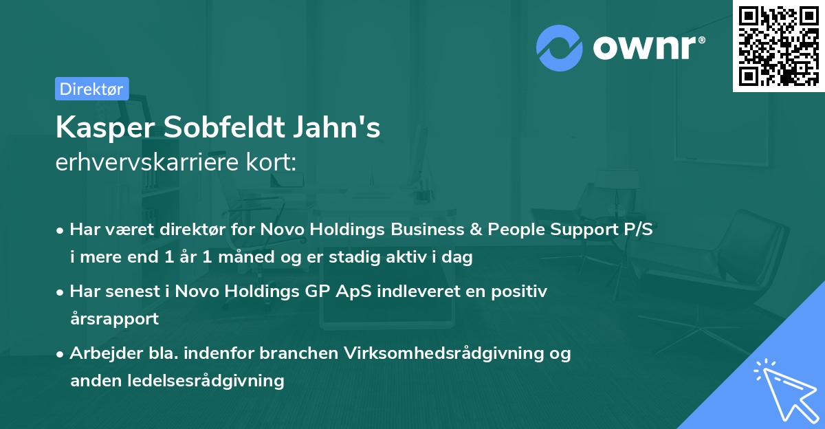 Kasper Sobfeldt Jahn's erhvervskarriere kort