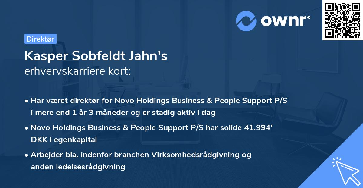 Kasper Sobfeldt Jahn's erhvervskarriere kort