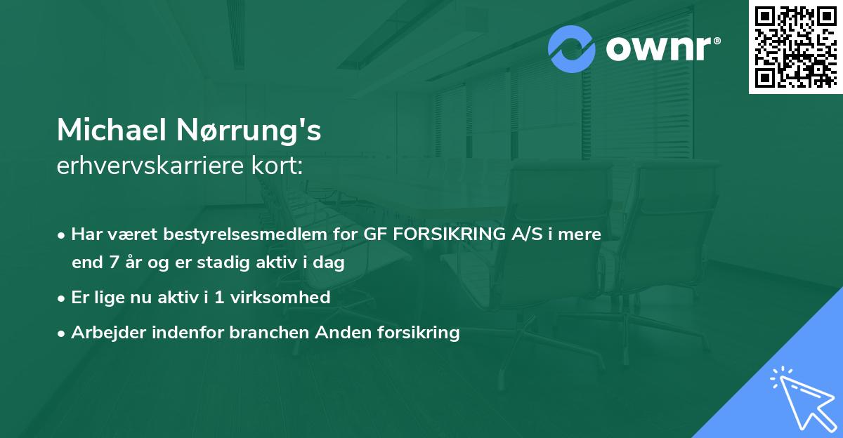 Michael Nørrung's erhvervskarriere kort