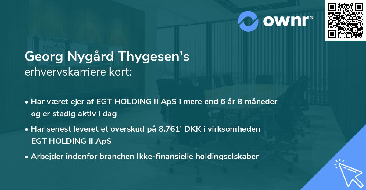 Georg Nygård Thygesen's erhvervskarriere kort
