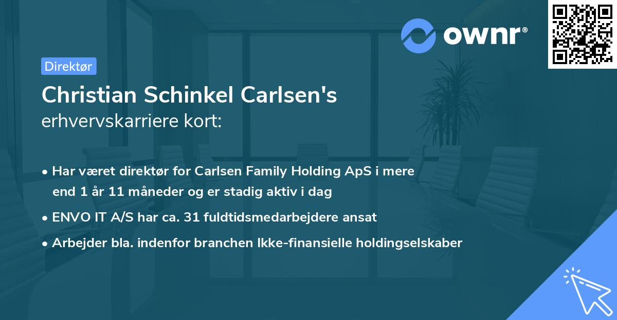Christian Schinkel Carlsen's erhvervskarriere kort