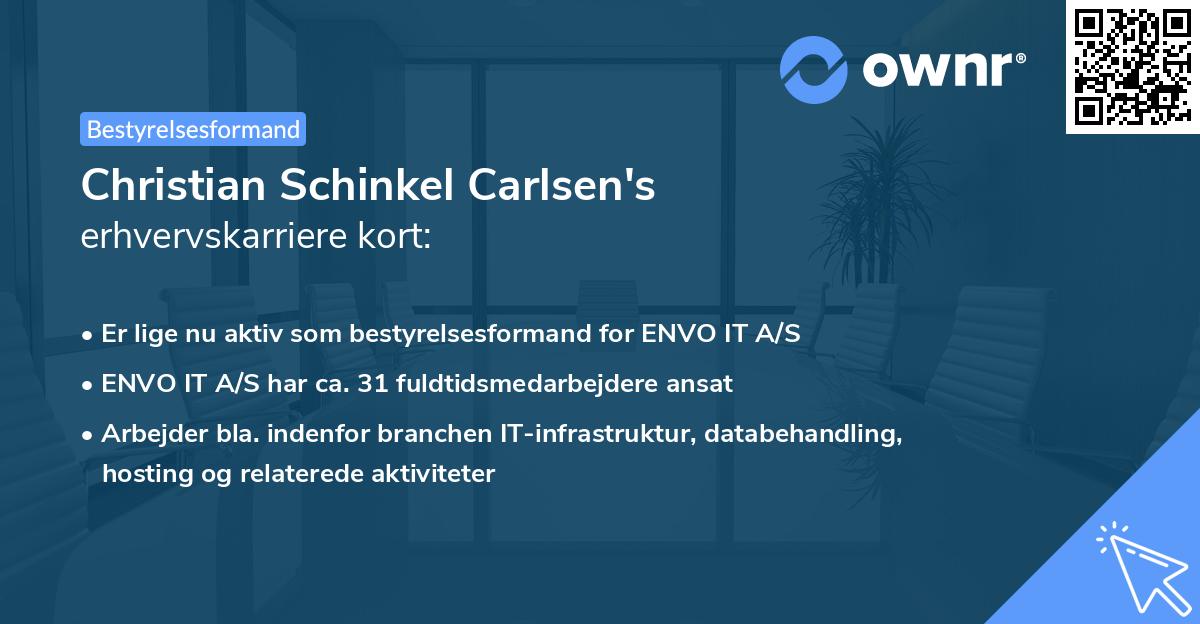 Christian Schinkel Carlsen's erhvervskarriere kort