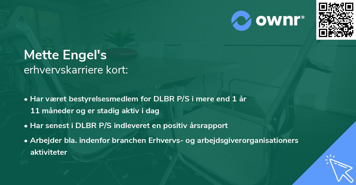 Mette Engel's erhvervskarriere kort