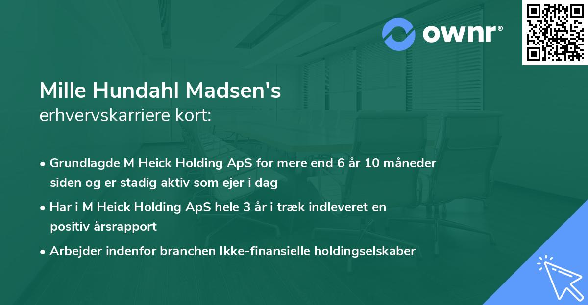 Mille Hundahl Madsen's erhvervskarriere kort