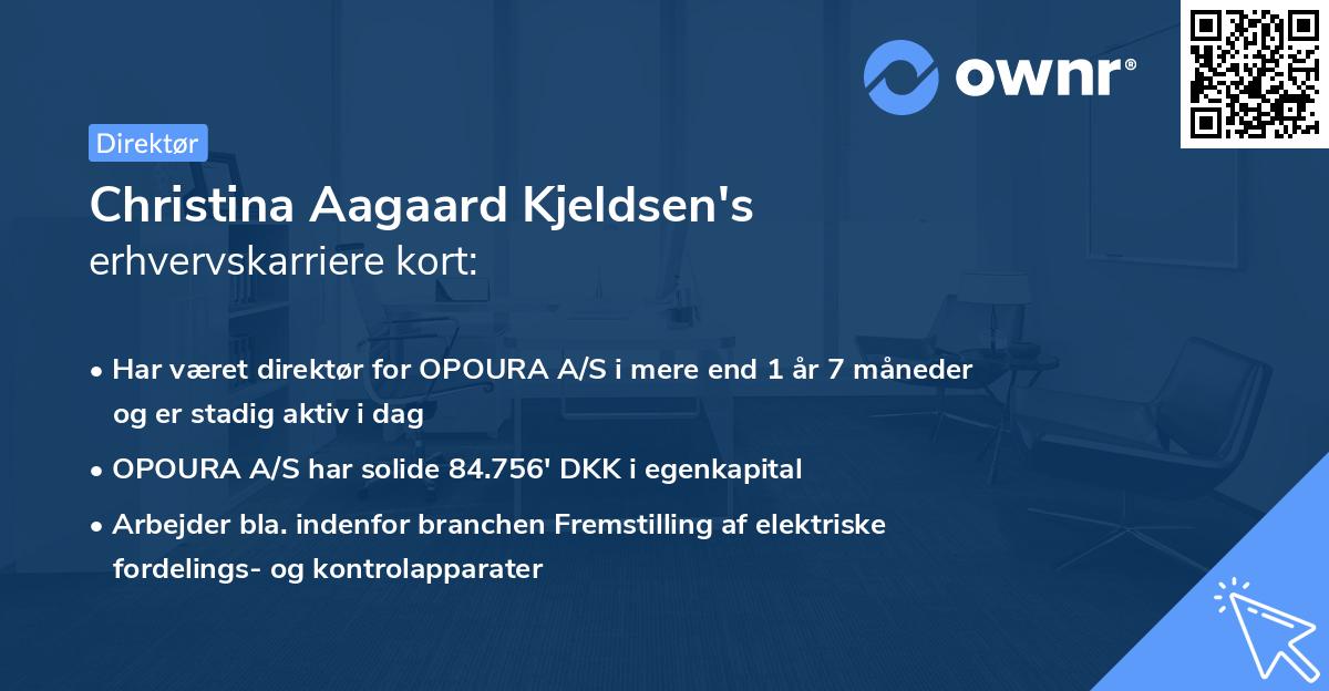 Christina Aagaard Kjeldsen's erhvervskarriere kort