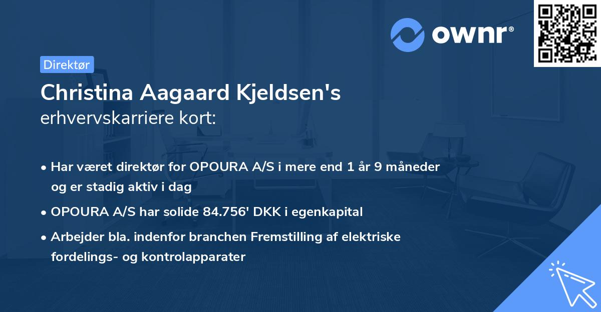 Christina Aagaard Kjeldsen's erhvervskarriere kort
