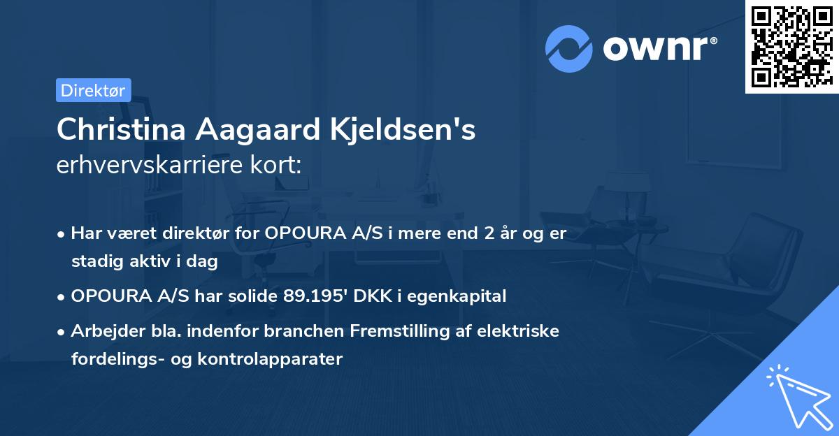 Christina Aagaard Kjeldsen's erhvervskarriere kort