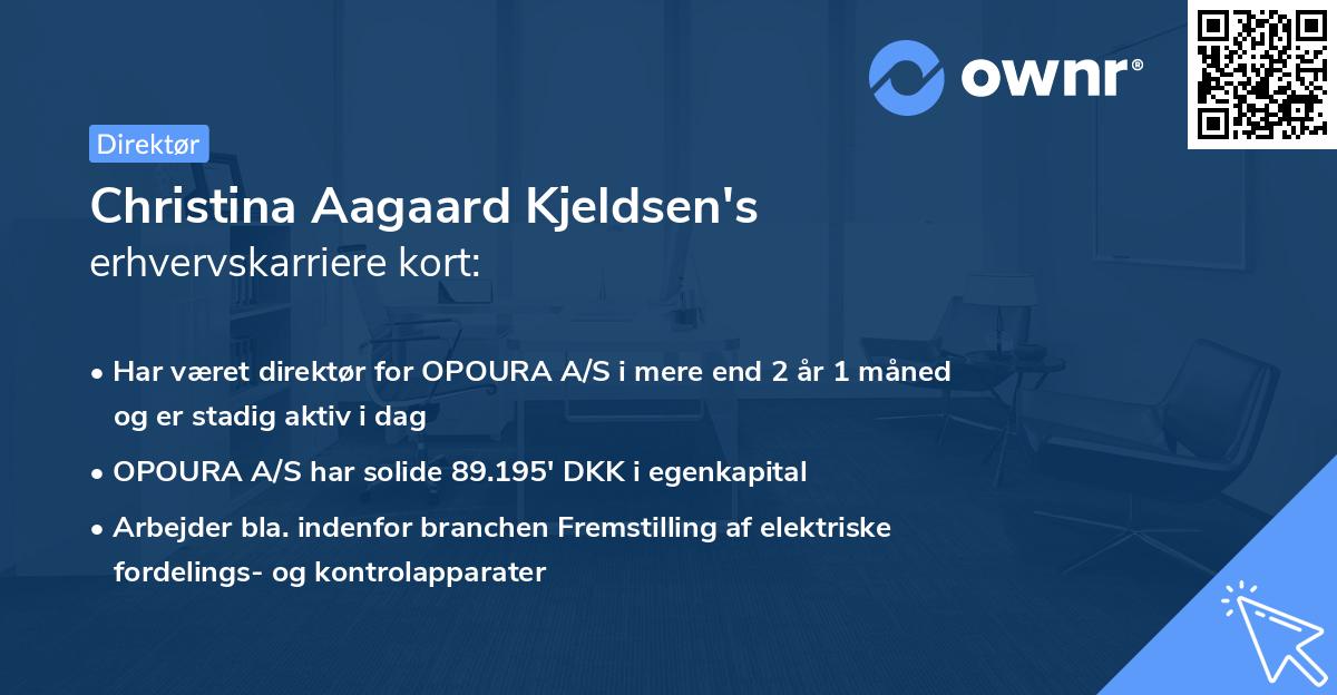 Christina Aagaard Kjeldsen's erhvervskarriere kort