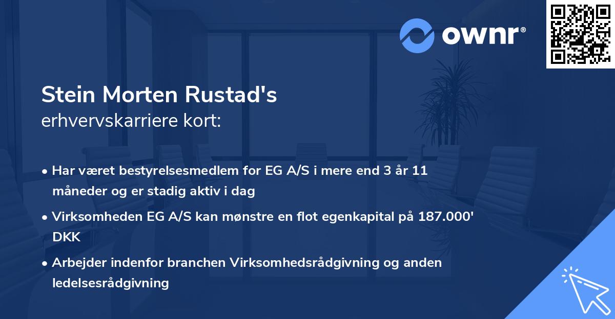 Stein Morten Rustad's erhvervskarriere kort