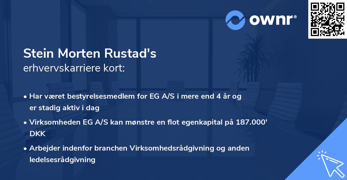 Stein Morten Rustad's erhvervskarriere kort