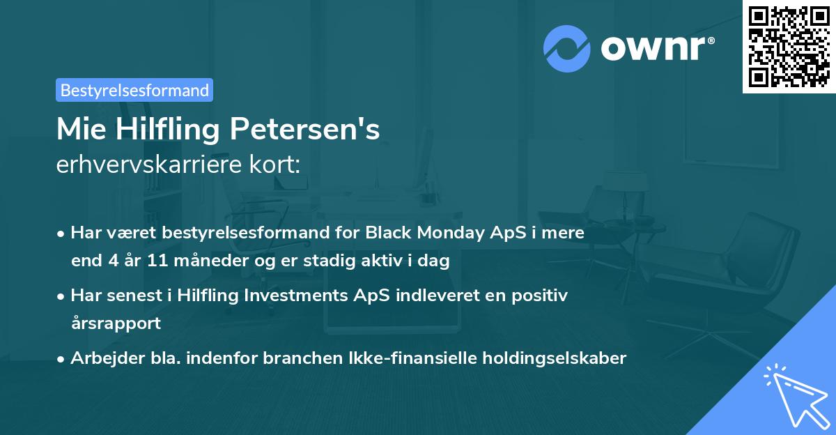 Mie Hilfling Petersen's erhvervskarriere kort