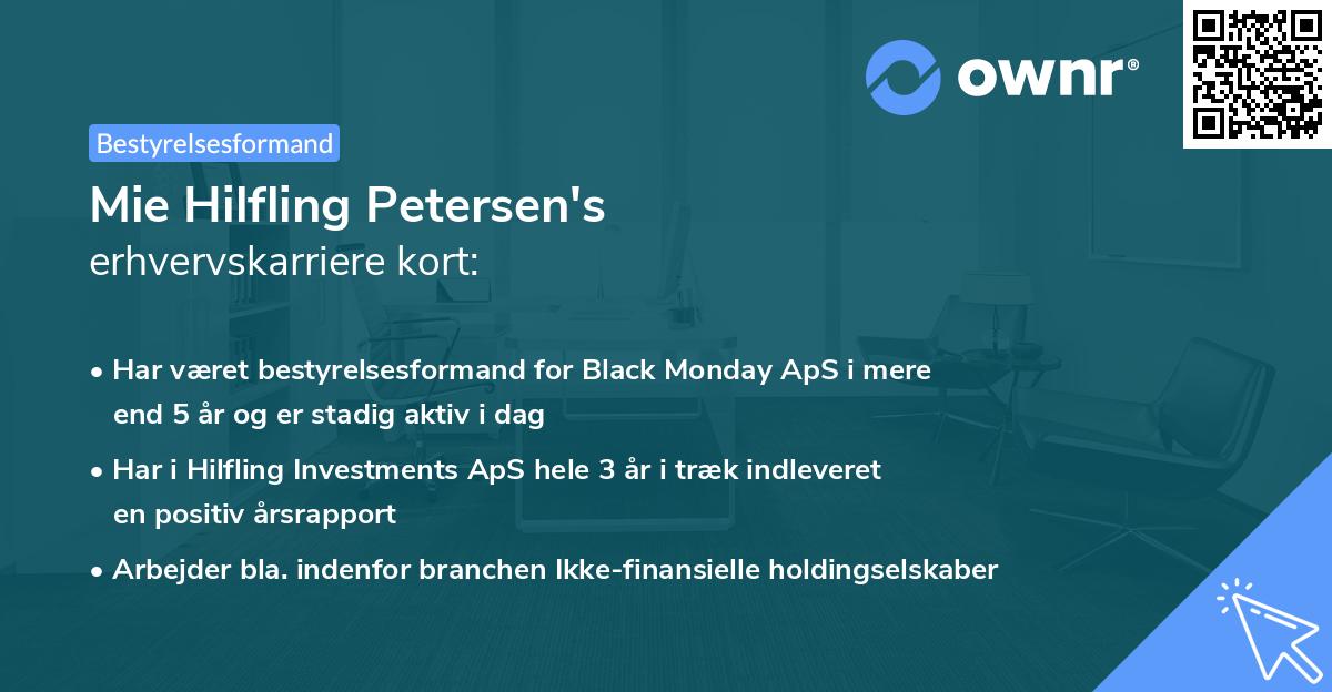 Mie Hilfling Petersen's erhvervskarriere kort