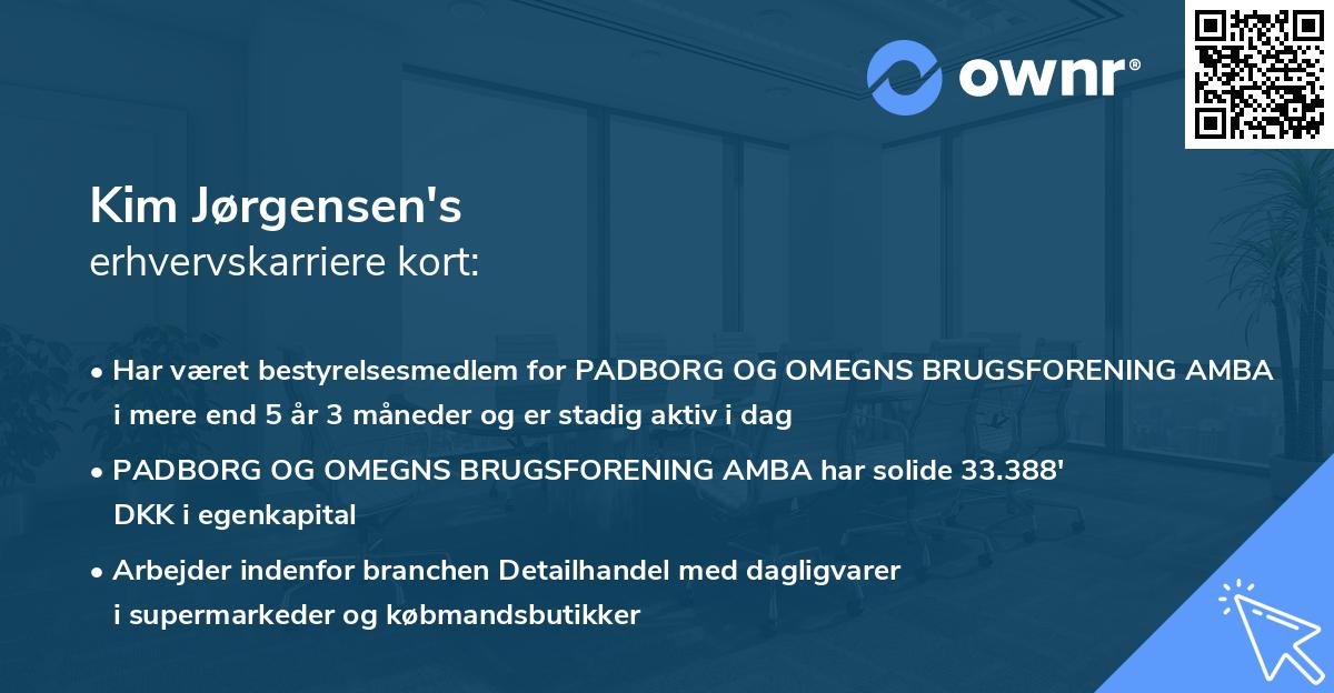 Kim Jørgensen's erhvervskarriere kort