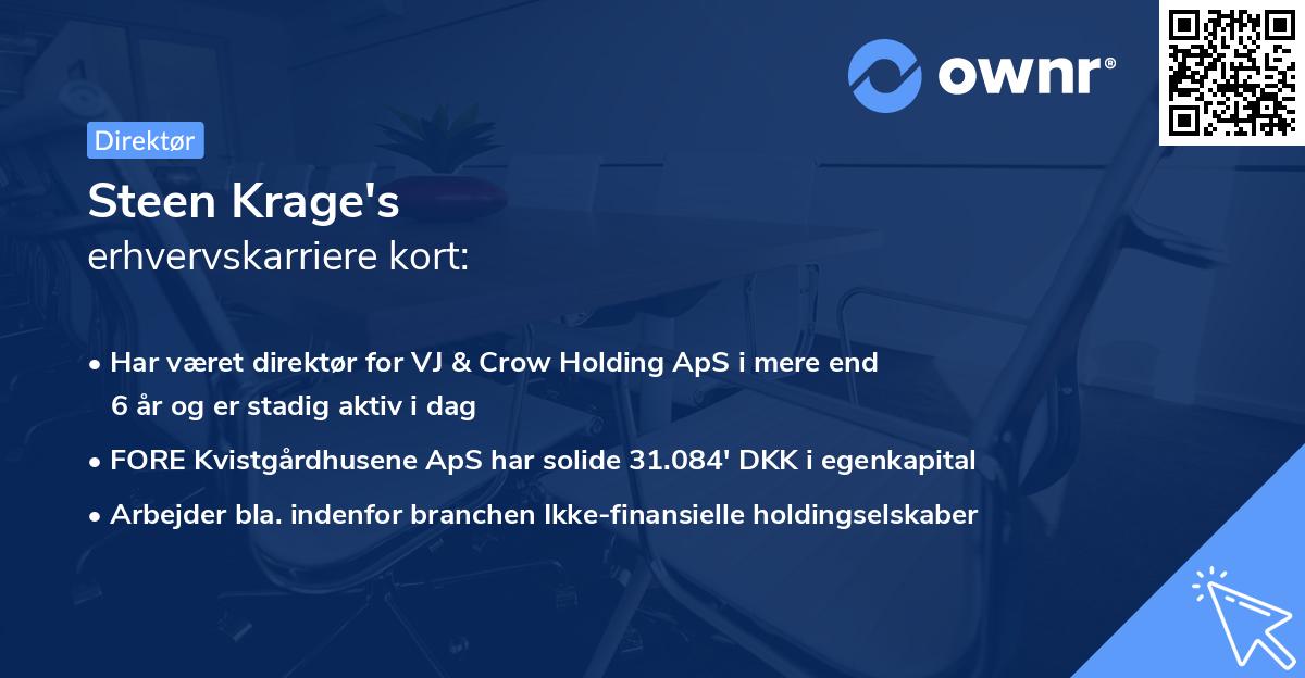 Steen Krage's erhvervskarriere kort