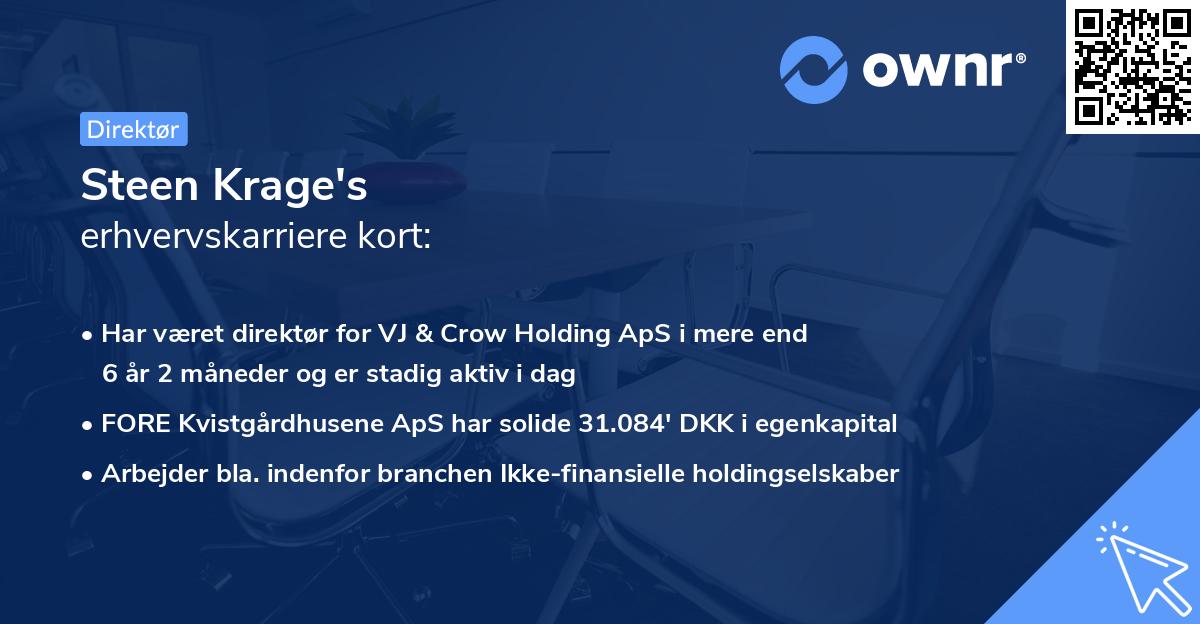 Steen Krage's erhvervskarriere kort