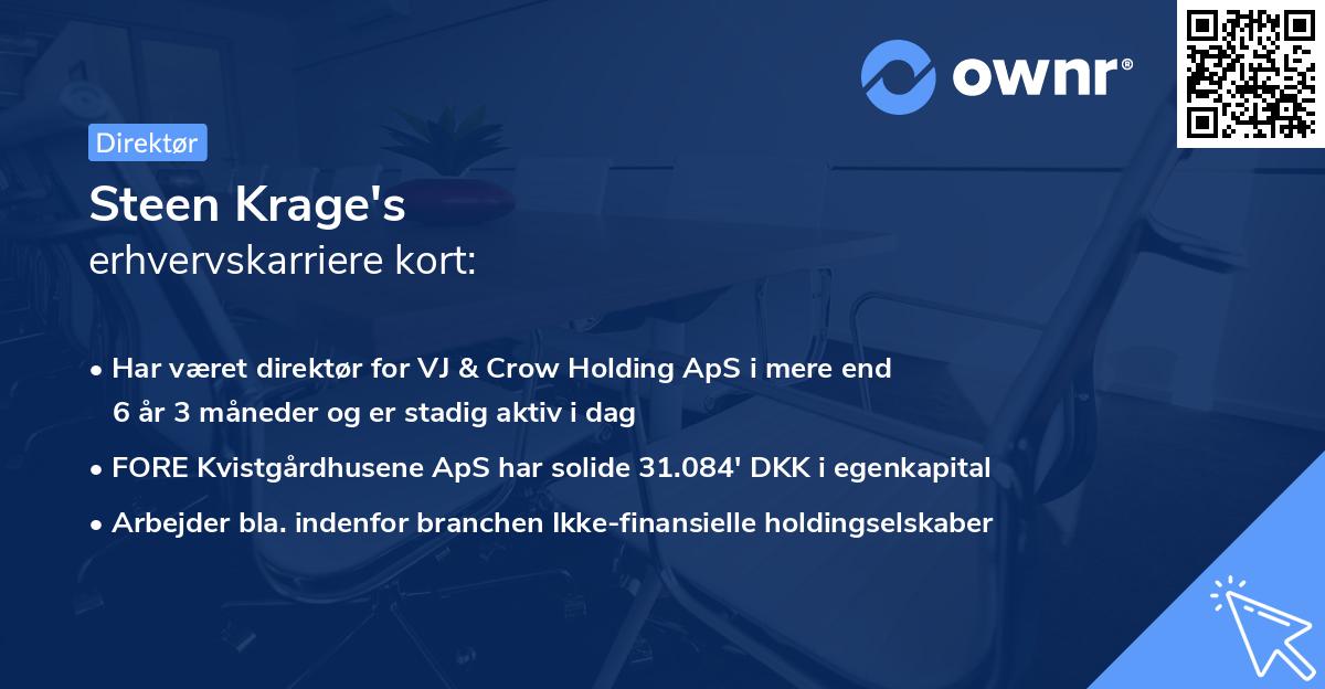 Steen Krage's erhvervskarriere kort