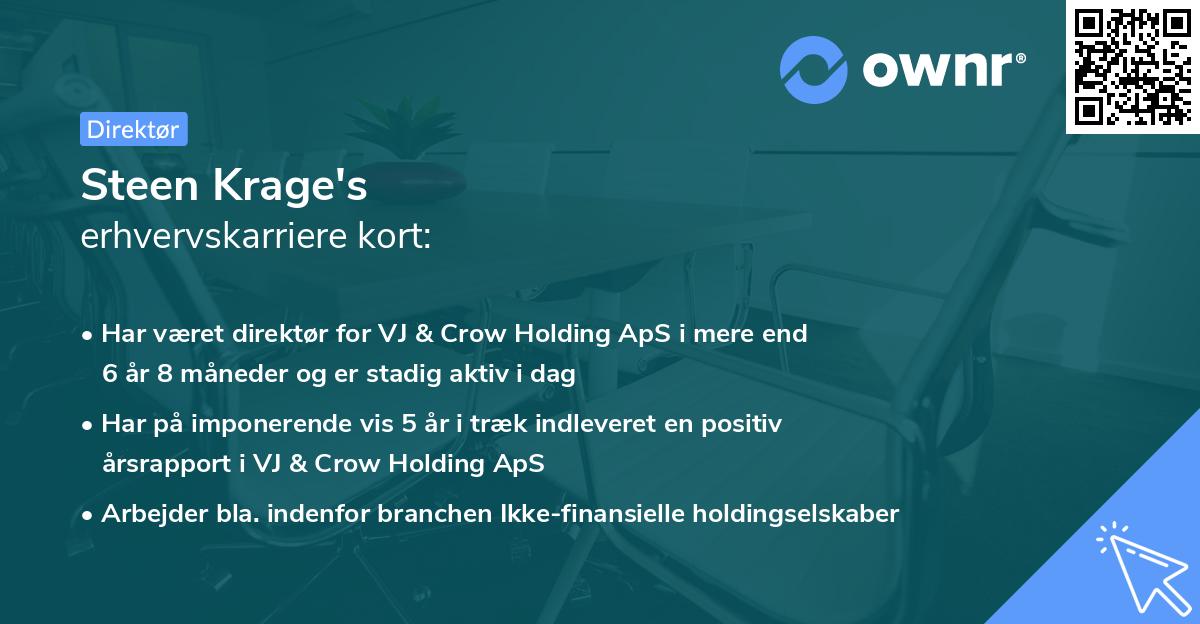 Steen Krage's erhvervskarriere kort
