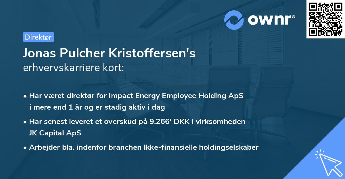 Jonas Pulcher Kristoffersen's erhvervskarriere kort