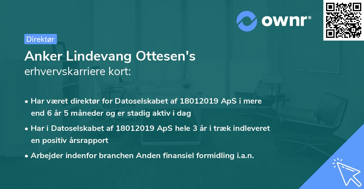 Anker Lindevang Ottesen's erhvervskarriere kort