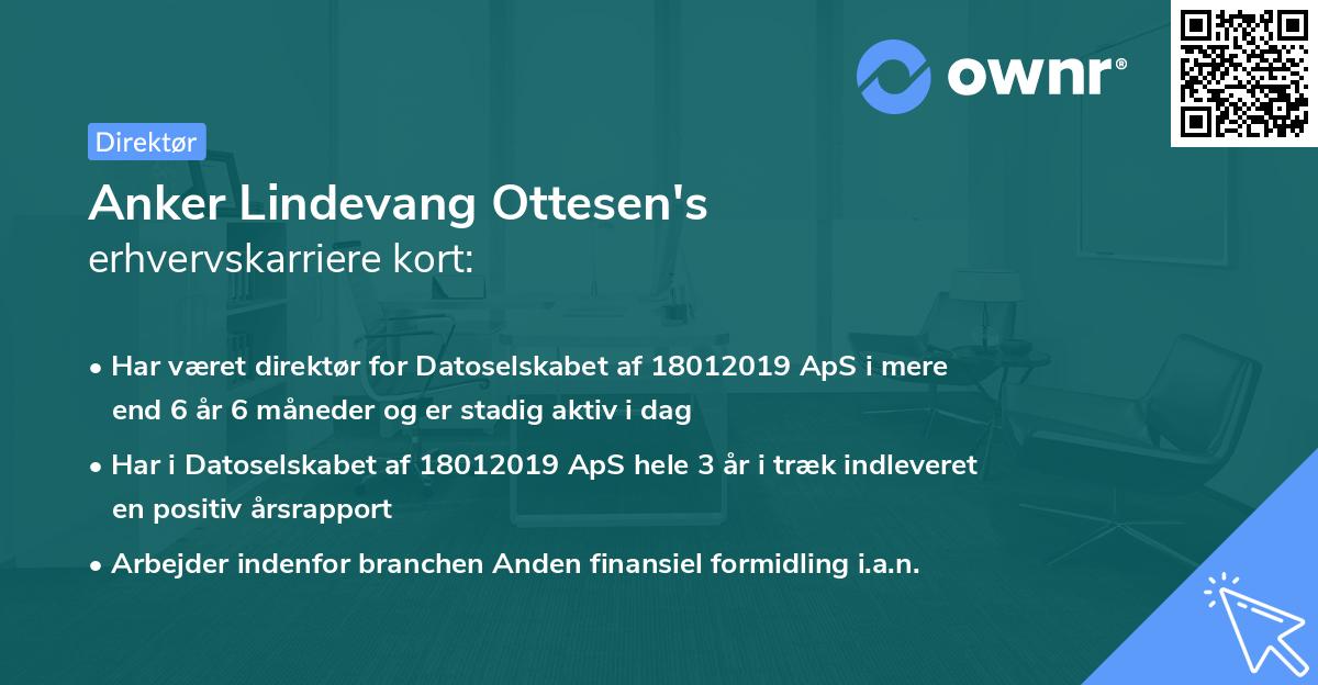 Anker Lindevang Ottesen's erhvervskarriere kort