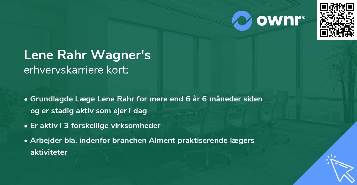 Lene Rahr Wagner's erhvervskarriere kort