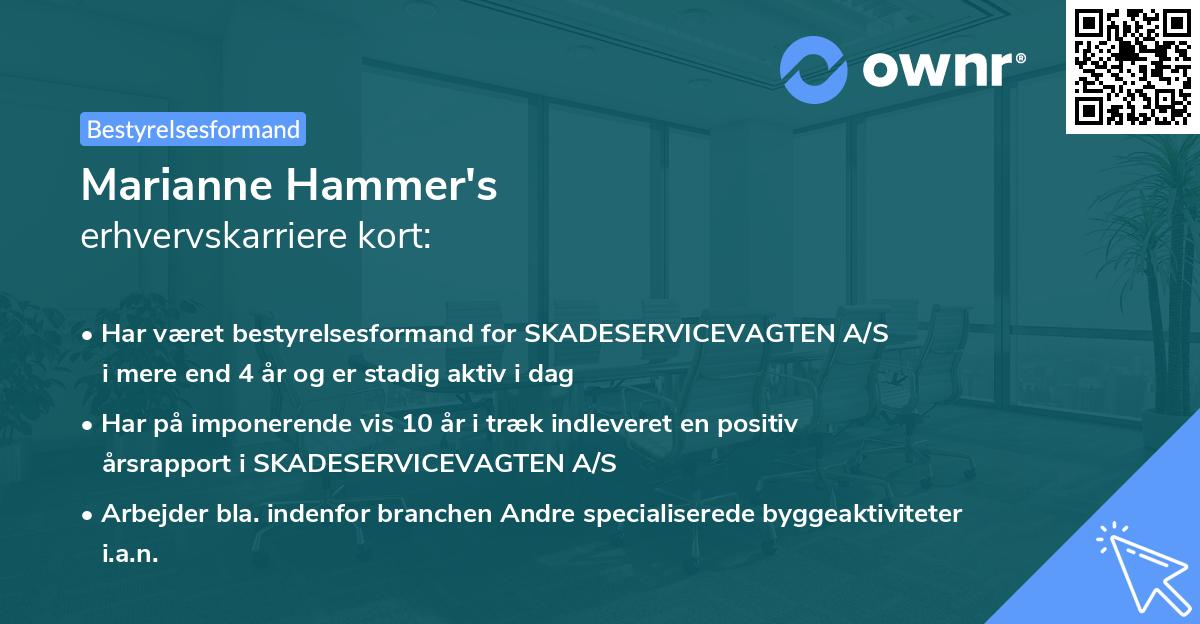Marianne Hammer's erhvervskarriere kort