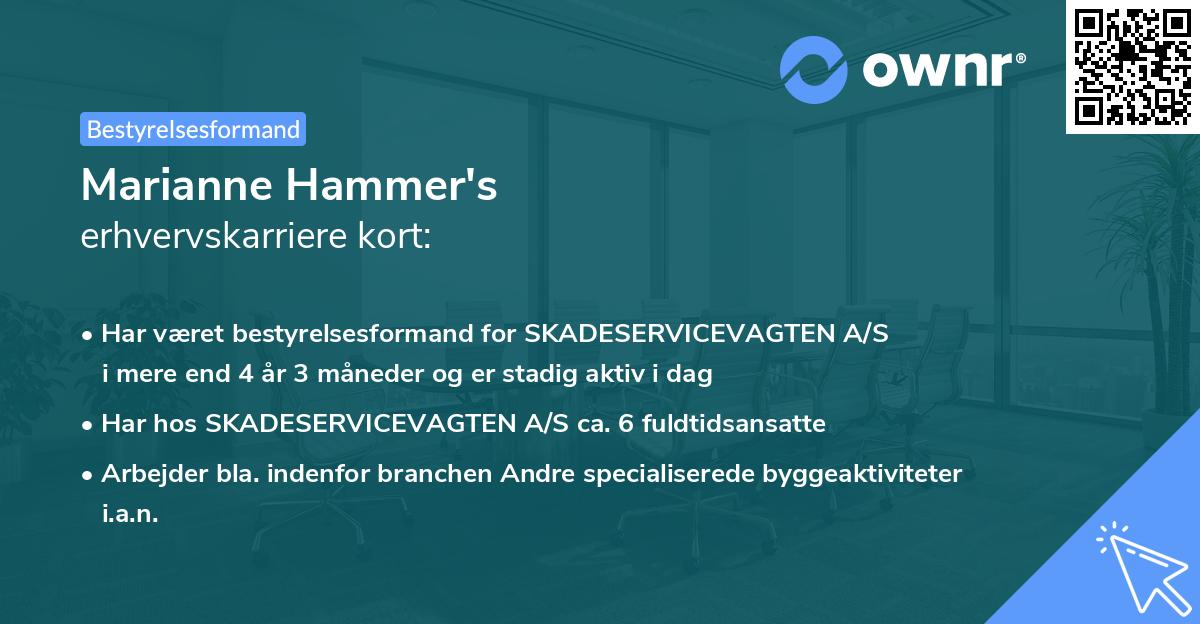 Marianne Hammer's erhvervskarriere kort
