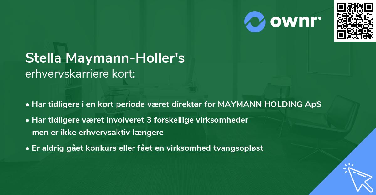 Stella Maymann-Holler's erhvervskarriere kort