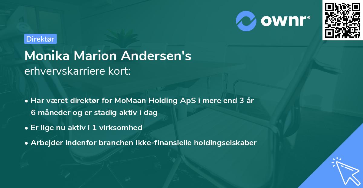 Monika Marion Andersen's erhvervskarriere kort