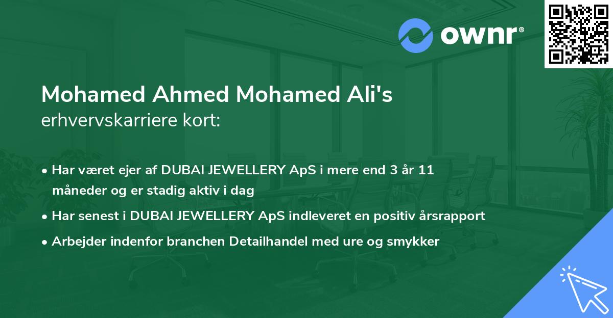 Mohamed Ahmed Mohamed Ali's erhvervskarriere kort