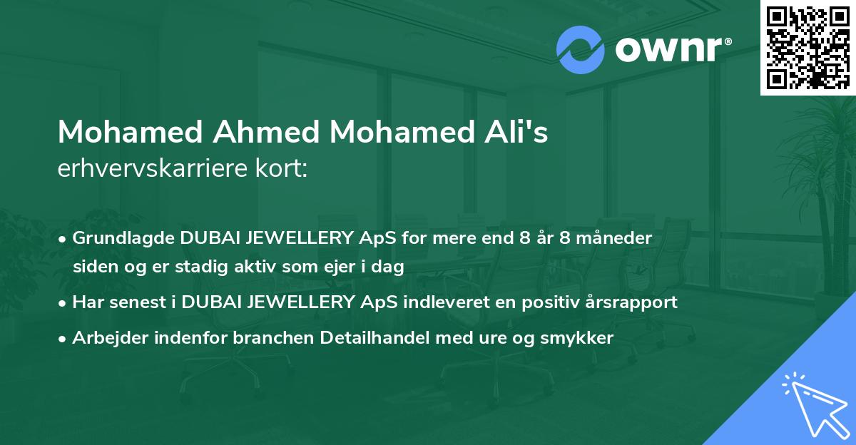 Mohamed Ahmed Mohamed Ali's erhvervskarriere kort