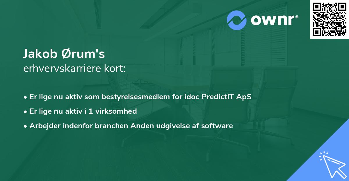 Jakob Ørum's erhvervskarriere kort