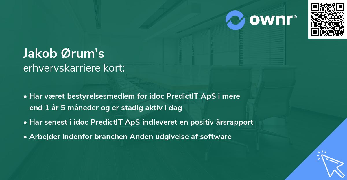Jakob Ørum's erhvervskarriere kort
