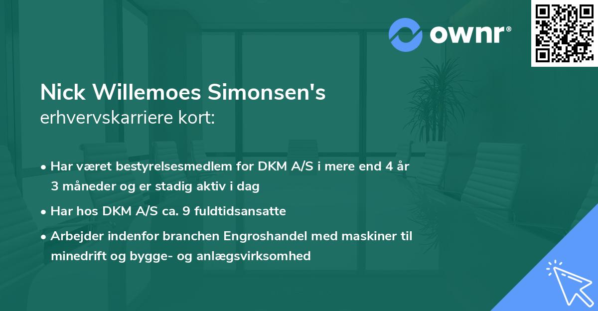 Nick Willemoes Simonsen's erhvervskarriere kort