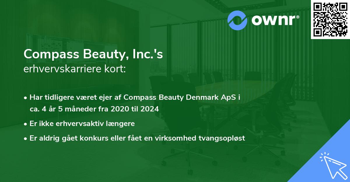 Compass Beauty, Inc.'s erhvervskarriere kort