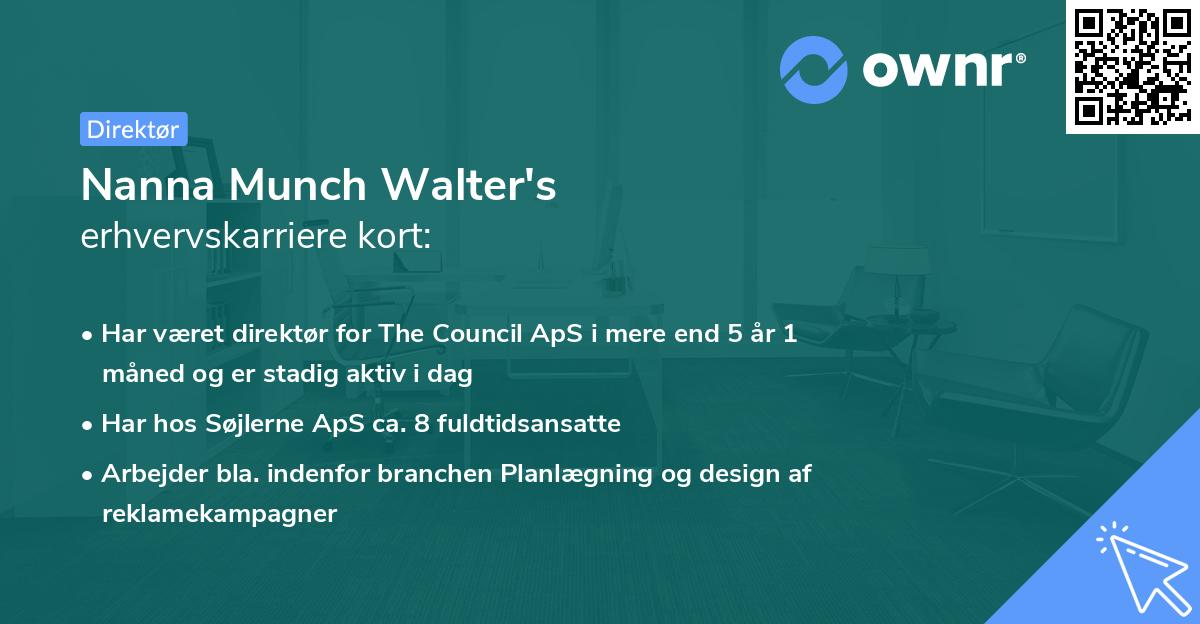 Nanna Munch Walter's erhvervskarriere kort