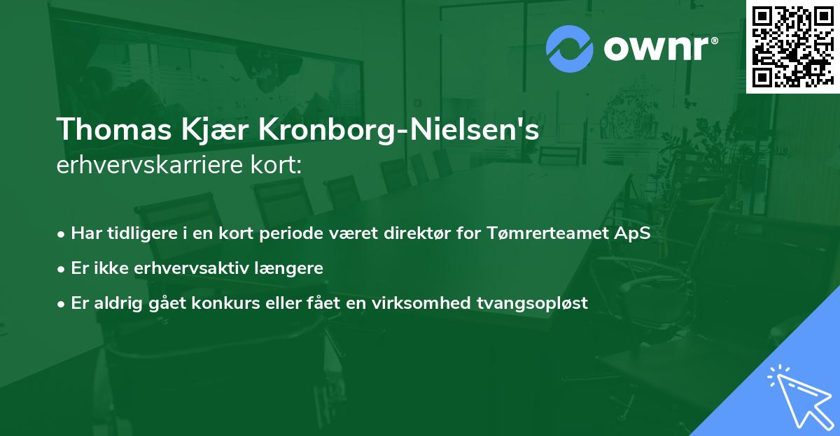 Thomas Kjær Kronborg-Nielsen's erhvervskarriere kort