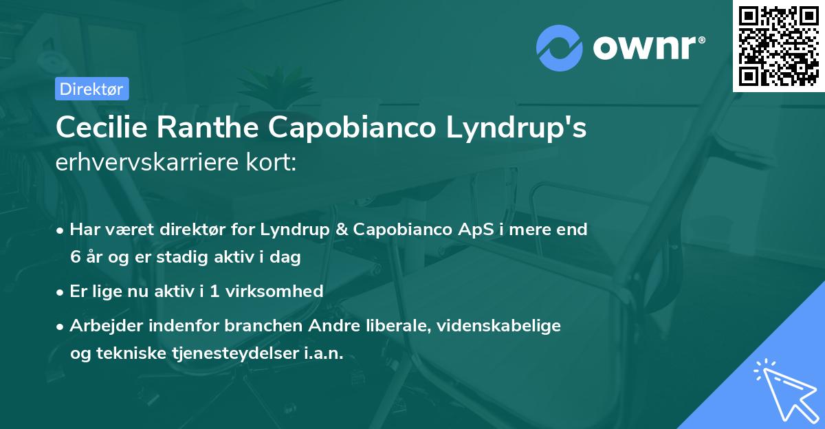 Cecilie Ranthe Capobianco Lyndrup's erhvervskarriere kort