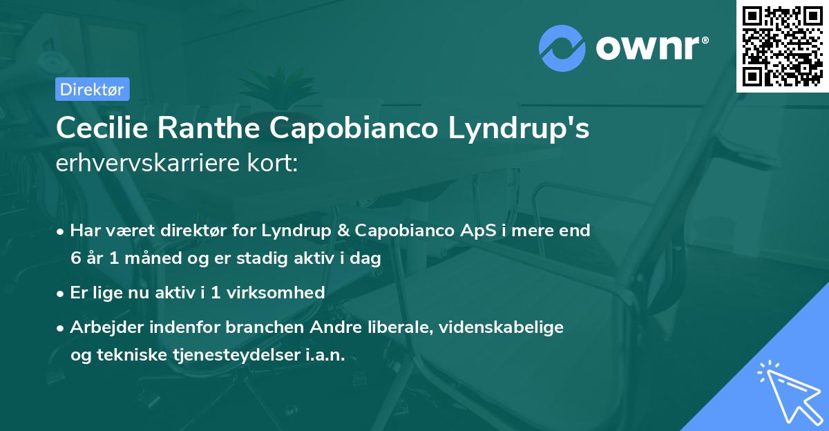 Cecilie Ranthe Capobianco Lyndrup's erhvervskarriere kort