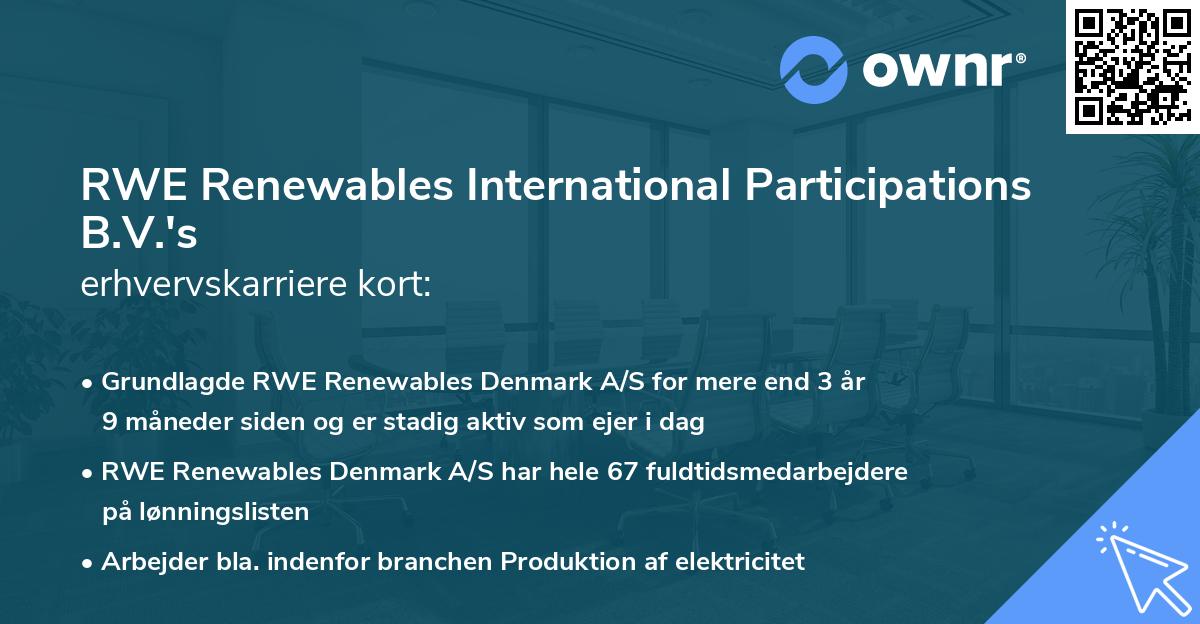 RWE Renewables International Participations B.V.'s erhvervskarriere kort