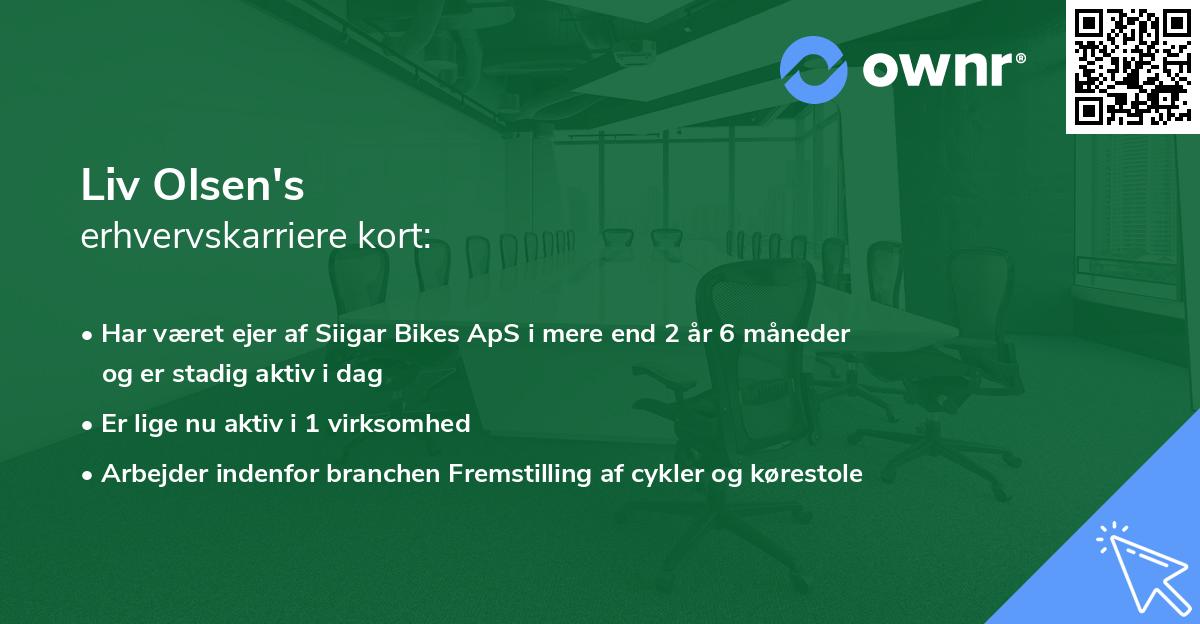 Liv Olsen's erhvervskarriere kort