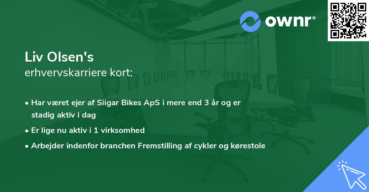 Liv Olsen's erhvervskarriere kort