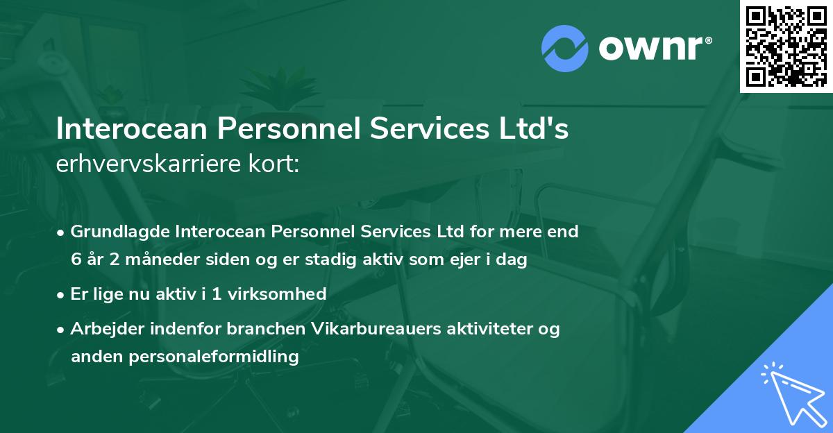 Interocean Personnel Services Ltd's erhvervskarriere kort